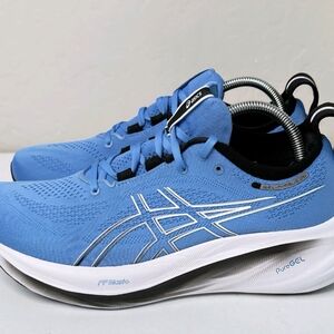 Asics Gel Nimbus 26 Size 9 Mens Waterscape Blue Black White Running Shoes